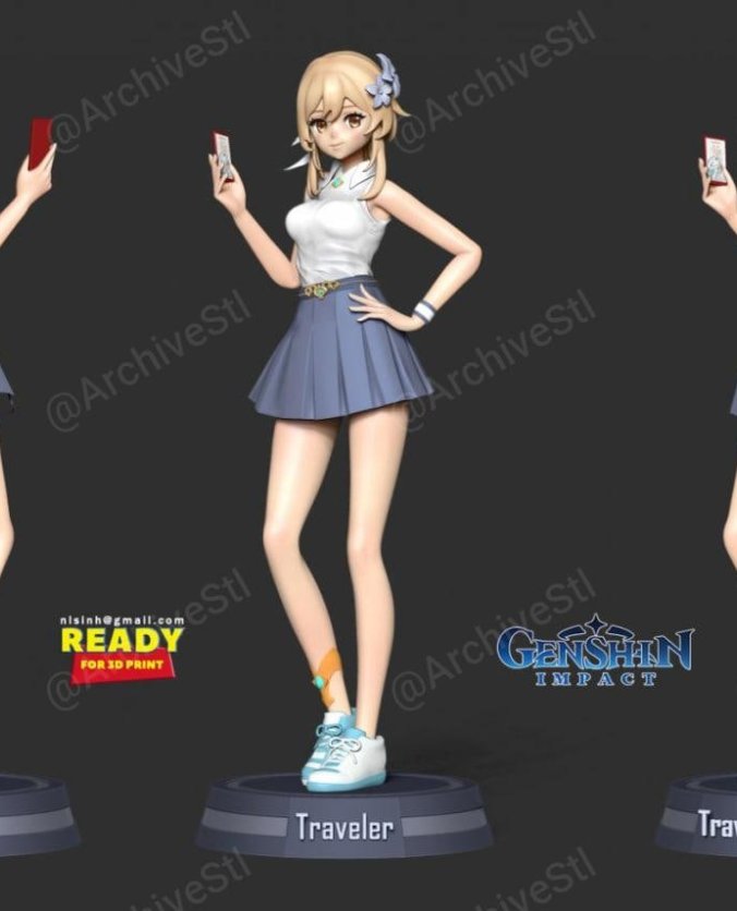 原神 旅行者(Traveler) 3D打印图纸